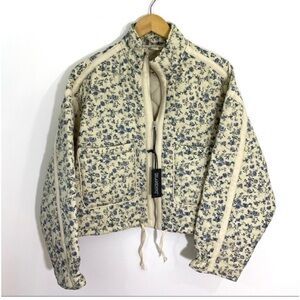 BLANKNYC Floral Quilted Jacket Womens XL Cropped Zip Up Ditsy Cottagecore NWT